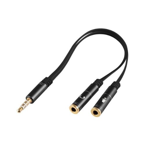 Adaptador Argom 3.5mm (M) a doble 3.5mm (H) Negro ARG-CB-0029