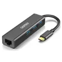 Adaptador HUB Choetech 4 en 1 USB-C con 1 Puerto LAN y 3 Puertos USB 3.0 HUB-U02