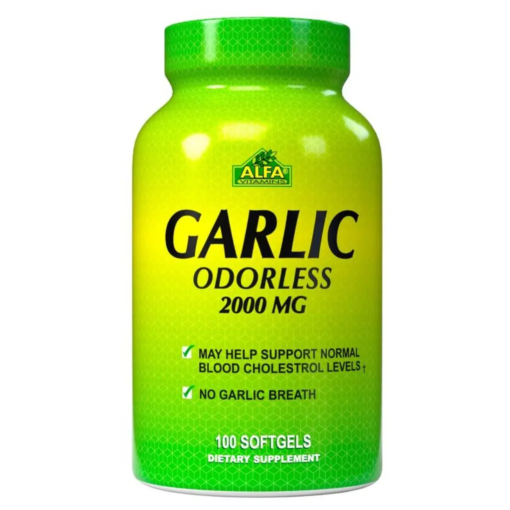 Suplemento Dietético Alfa Vitamins Garlic Odorless 2000mg 100 Cápsulas Blandas 295-A
