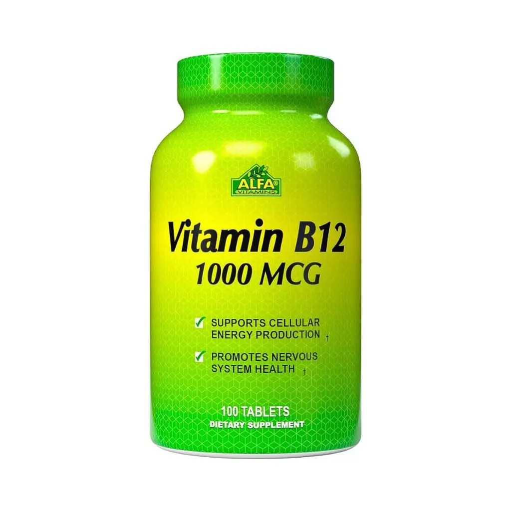 Suplemento Nutricional Alfa Vitamins Vitamin B12 1000mcg 100 Tabletas 66-A