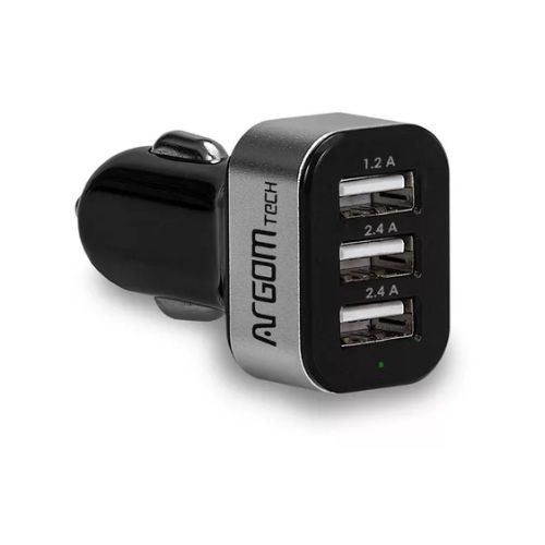 Cargador Argom 3 USB para Auto ARG-AC-0113BK