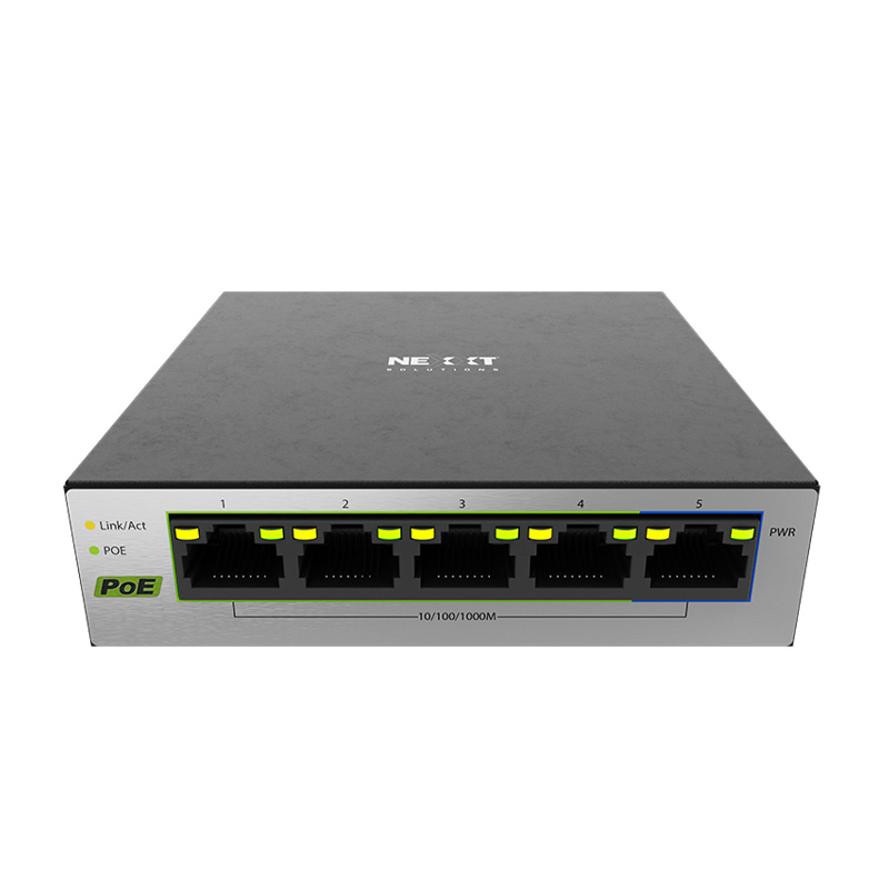 Switch Nexxt Vertex501 5 Puertos PoE+ para Ethernet 65W Negro NSW-V501P
