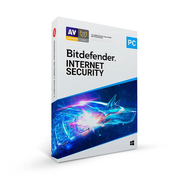 LICENCIA ANTIVIRUS BITDEFENDER INTERNET SECURITY 1+1 PC 1 AÑO