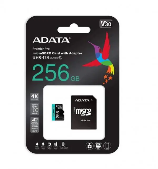 Memoria Micro SD Adata 256GB Clase 10 AUSDX256GUI3V30SA2-RA1