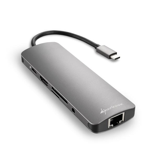 Adaptador SHARKOON USB 3.0 TYPE C COMBO GREY 4044951026739