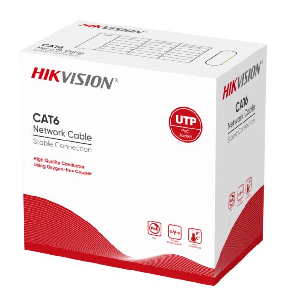Cable UTP CAT 6 Hikvision Uso Redes Y CCTVCM 23AWG UL 305 Mts 100% Cobre DS-1LN6-UE-W(O-STD) 307400070
