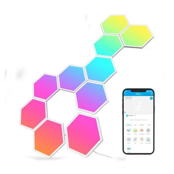 Paneles de Luces Para Pared Govee Glide Hexa10PCS H6061 B6061101-OF-LA