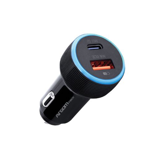 Cargador Argom de Auto Force C1 38W PD Tipo-C + USB ARG-AC-0118BK