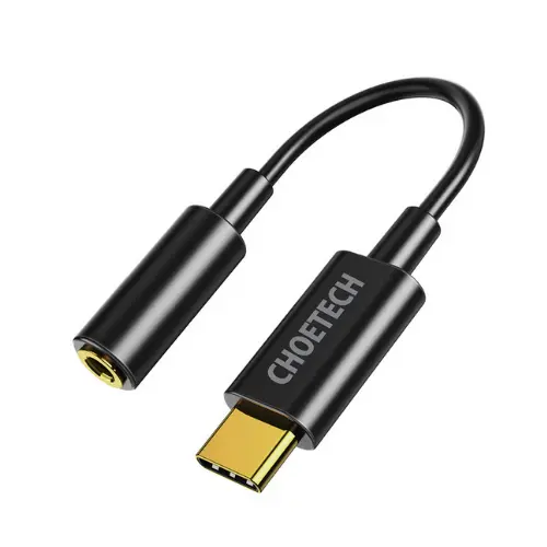 Adaptador de Auxiliar 3.5mm (H) a USB-C Choetech Negro AUX003