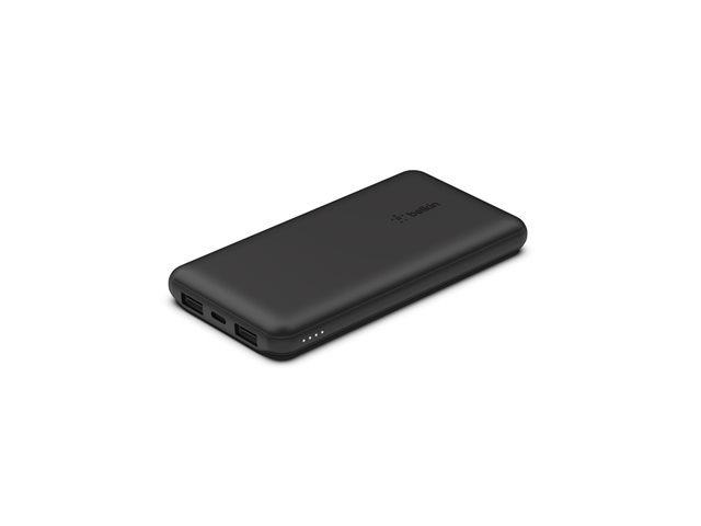 Cargador Portátil Belkin 10K mAh 2 Puertos USB-A de 12W y 1 Puerto USB-C 15W Negro BPB011btBK