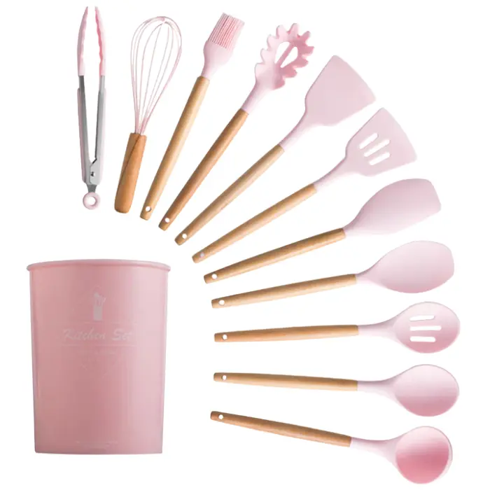 Set de Cubiertos de Cocina La Gotera de Silicón Rosado KI023