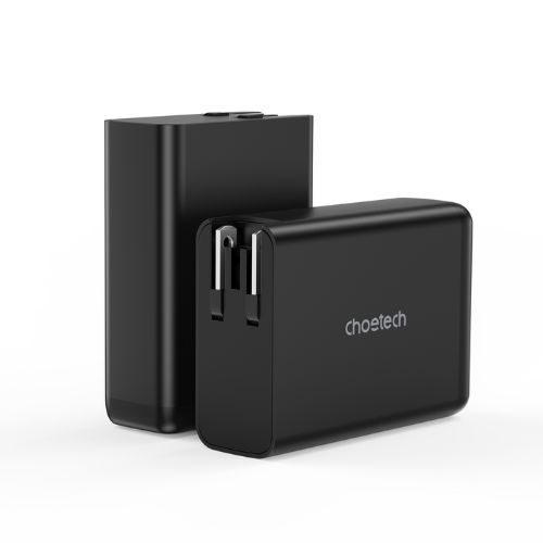 Adaptador de Corriente Choetech GaN 4 en 1 140W 2 USB-C / 2 USB-A Negro PD6005