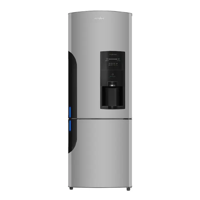 Refrigeradora Mabe Bottom Freezer 15p³400Lts Dispensador de Agua Sin Escarcha Plateada/Negro RMB400IBMRX0