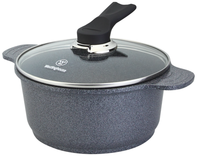 Westinghouse cacerola alta con tapa de vidrio 24 cm hierro fundido WCCC2008024CMG