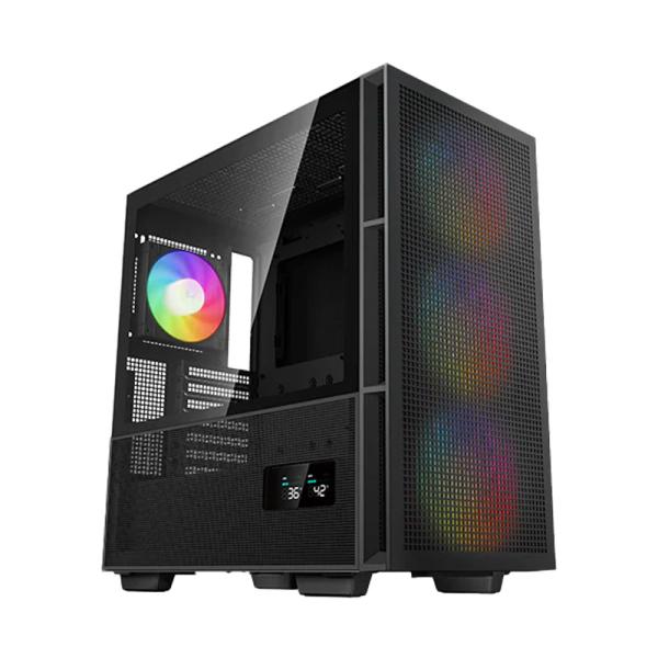 CASE GAMING DEEPCOOL CH560 DIGITAL MEDIA TORRE CON VIDRIO TEMPERADO EN EL LATERAL 3 VENTILADORES ARGB 140MM LATERAL HIBRIDO DOBL