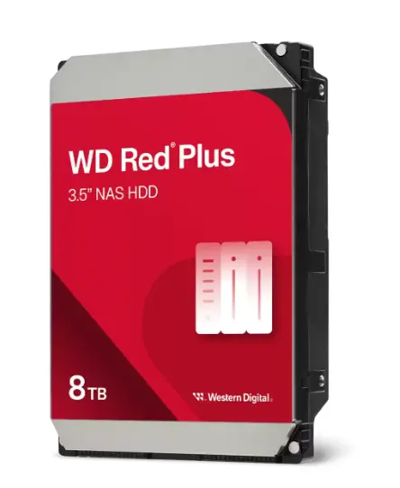 Western Digital WD Red Plus NAS Hard Drive - Hard drive - Internal hard drive - 8 TB - 3.5" - 5640 rpm
