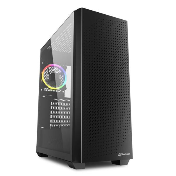 CASE SHARKOON VS9 RGB MEDIA TORRE ATX PANEL LATERAL DE VIDRIO TEMPLADO 3 VENTILADORES FRONTAL Y 1 VENTILADOR POSTERIOR RGB LED N