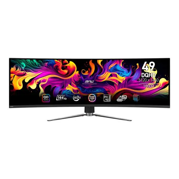 MONITOR 49" MSI MPG 491CQP QD-OLED 5120 X 1440 144HZ 0.03MS CERTIFICACION VESA CLEARMR 8000 DISPLAY HDR NEGRO 9S6-3FA84T-002