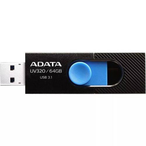 Memoria USB Adata UV320 64GB Negro con Azul AUV320-64G-RBKBL