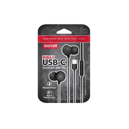 Audífonos Maxell In-Bax USB-C Negro 348594