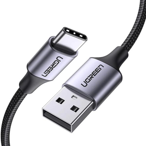 CABLE UGREEN US288 CARGA RAPIDA USB-A A USB-C 3A 2 METROS 60128