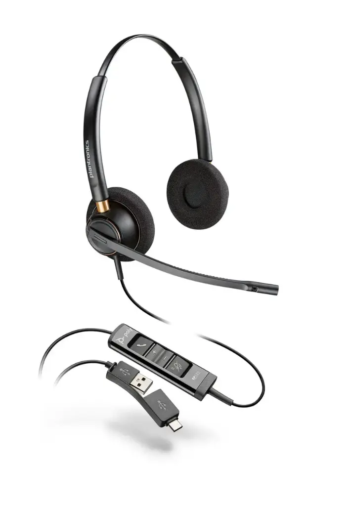Poly EncorePro 525 - EncorePro 500 series - auricular - en oreja - cableado - USB-A - negro 783R3AA