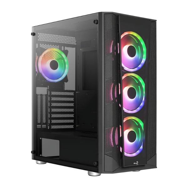 CASE RGB AEROCOOL TERN MINI TORRE PEQUEÑA VIDRIO TEMPLADO 3 ABANICOS DELANTEROS Y 1 ABANICO TRASERO TERN MINI-G-BK-V1