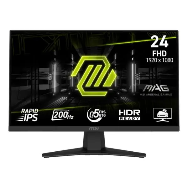 Monitor Gaming MSI Mag 244F 23.8" Plano 200 HZ Anti-Glare HDMI Y DP 9S6-3BC41H-004