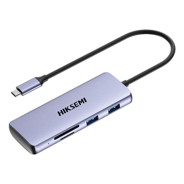 HUB HIKSEMI HS-HUB-DS8 8 EN 1 USB-C 1 PUERTO HDMI 1 PUERTO PD CARGA RAPIDA 1 PUERTO SD 1 PUERTO TF 3 PUERTOS USB 3.0 Y 1 PUERTO