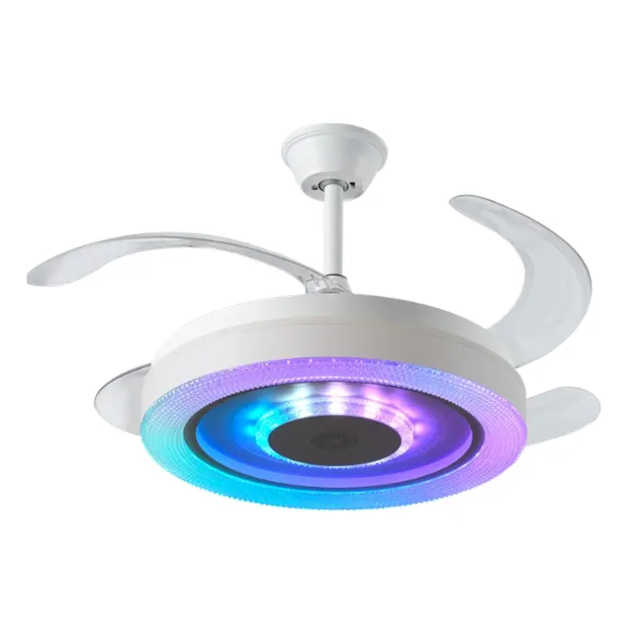 Bombillo LED American Electric Coro Iris 42″ 30W RGB con Ventilador y Parlante Bluetooth Blanco F7186-42-WT