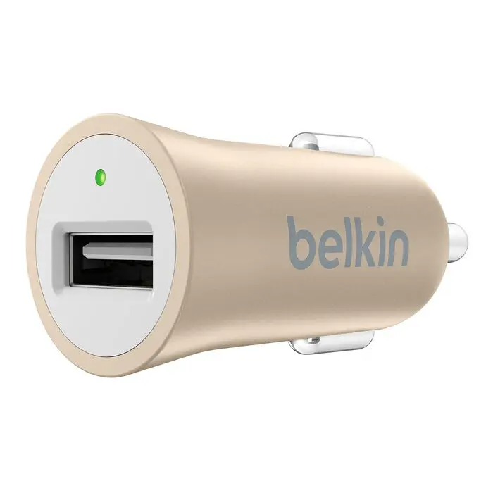 Adaptador de Corriente para Carro Belkin 2.4A USB-A Dorado/Blanco F8M730btGLD