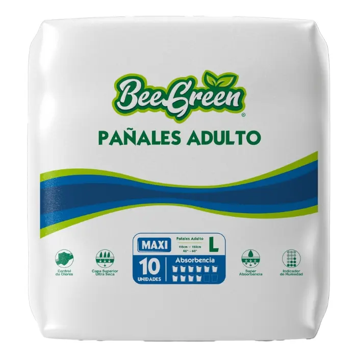 Pañal de Adulto BeeGreen Maxi L 10 Unidades 8-400-027-020