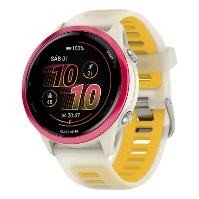 SmartWatch Garmin Forerunner 570 42mm Crema/Amarillo/Frambuesa 010-02970-02