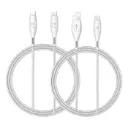 Cable de Carga MyBat Pro USB-A a USB-C/USB-C a USB-C 2-Pack Blanco RCBCACCMO002