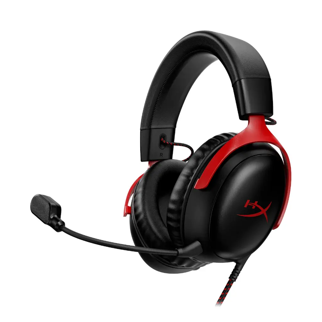 HyperX Cloud 3 - Auricular - tamaño completo - cableado - USB, conector de 3,5 mm - negro, rojo 727A9AA