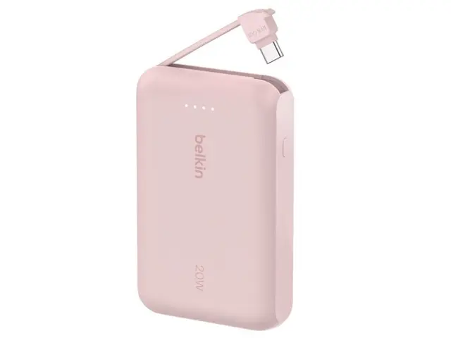 Batería Portátil Belkin Power Bank 20W 10.000mAh USB-C Rosa BPB021fqPK