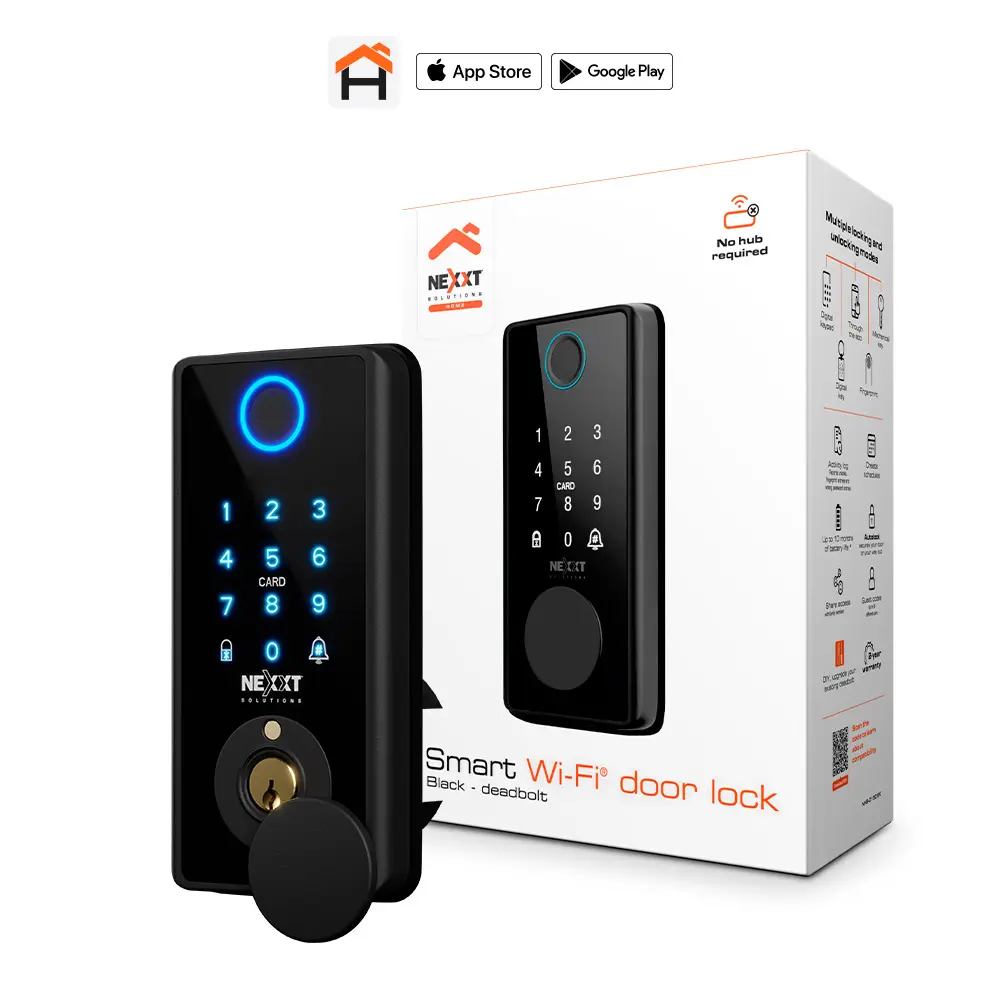 Cerradura Inteligente Nexxt Solutions Home Wi-Fi Negra NHS-D150 BK