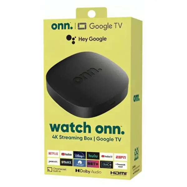 Dispositivo de Streaming Google TV Box Onn. 4K Negro ONN-28078468-B