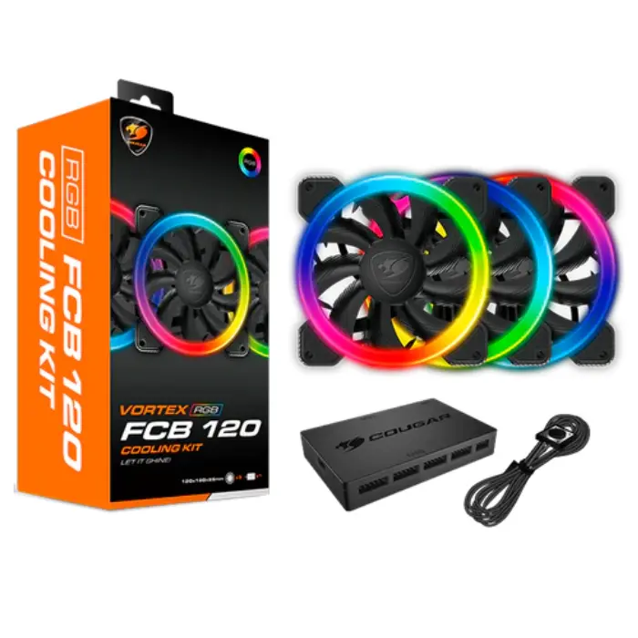 Kit de Ventiladores Cougar Vortex FCB + Controlador 3MFCBKIT.0001