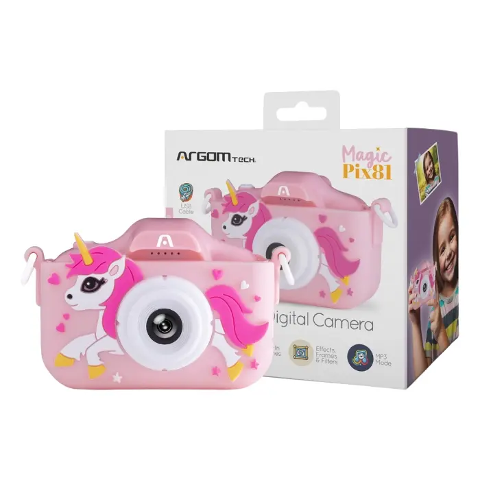 Cámara Digital Argom Magic Pix81 Kids 40MP 32GB USB-C Rosa ARG-AC-9181PK