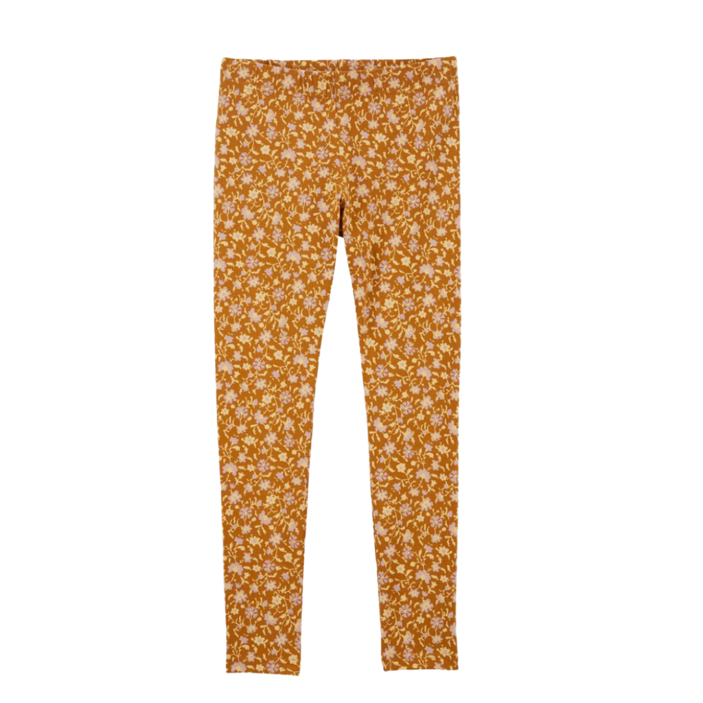 Leggings floreada mostaza