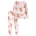 Pijama de 2 piezas con motivo de reno navideño