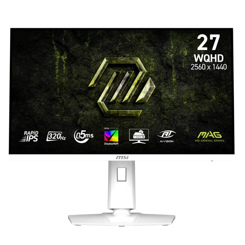 MONITOR GAMING MSI MAG 274QRFW X32 27 PULG PLANA WQHD 2560X1440 320HZ RAPID IPS G-SYNC 9S6-3CE49H-036 BLANCO