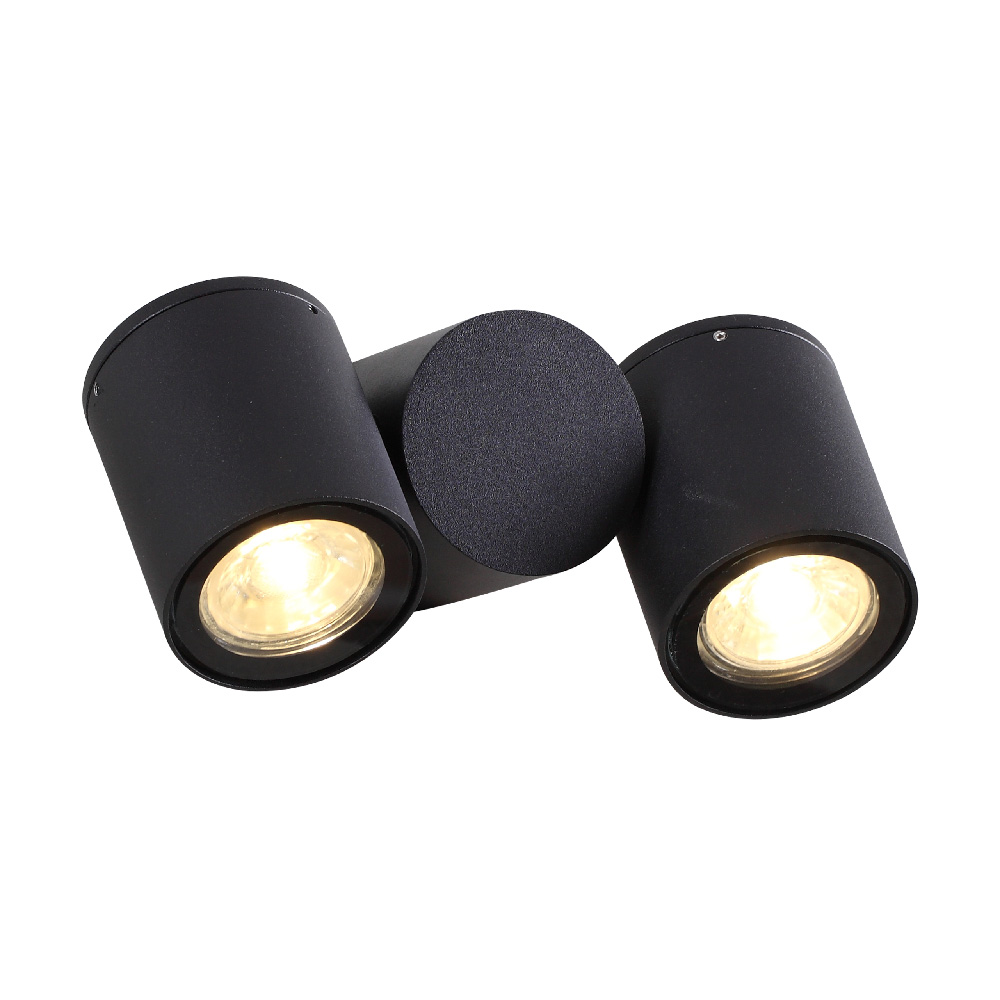 Lámpara de Pared Arbotante Exterior, 2 Bases GU10 Dirigibles, IP54, IK08,