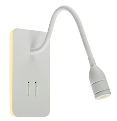 Luz de Lectura LED Pared 7 W Dirigible con Marco de Luz 2.8 W, Luz Cálida Brillante