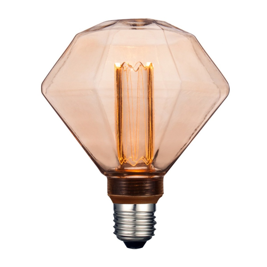 Foco D125 Diamante Vintage LED 3.5 W, Luz Ámbar, Base E27