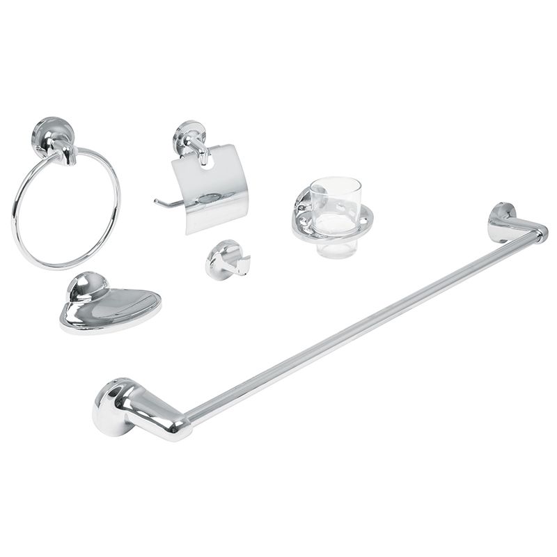 SET DE BANO, 6 ACCESORIOS. ECONOMICO CROMO.