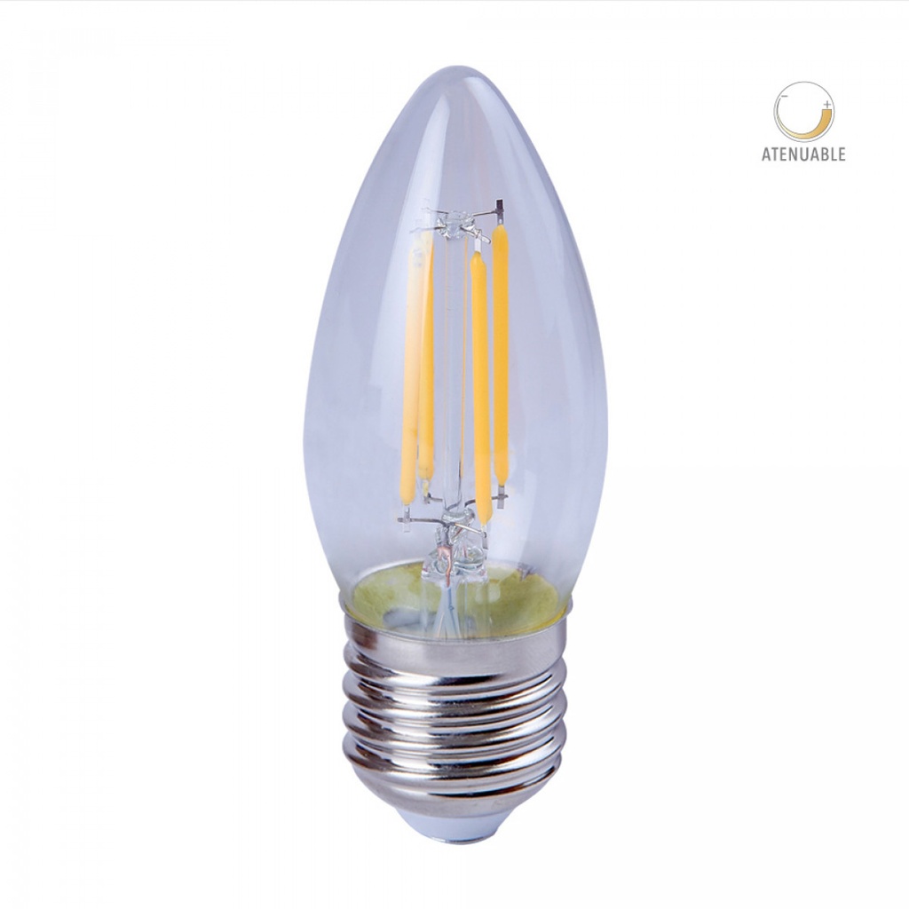 LAMPARA VELA LED FILAMENTO 4.5W E27 2700