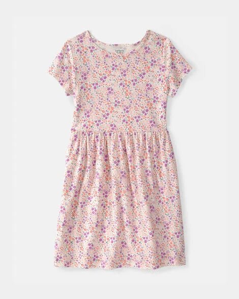 Vestido manga corta estampado floral