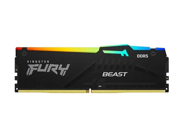 Kingston FURY Beast RGB - DDR5 - módulo - 16 GB - DIMM de 288 contactos - 5600 MT/s / PC5-44800 - CL40 KF556C40BBA-16